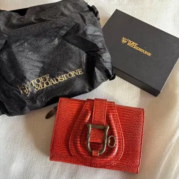 오렌지 크로커다일 무늬 접이식 지갑 토프 앤 로드 스톤