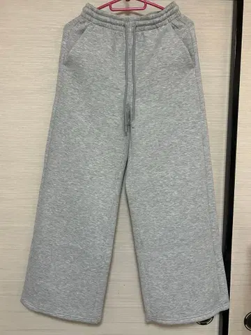 GU 퍼프 맨투맨 배기 팬츠 스웨트 팬츠 그레이 S 사이즈