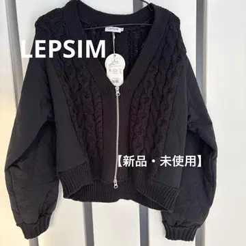새상품 LEPSIM 3.5게이지 퀼트 콤비 ZIP 가디건
