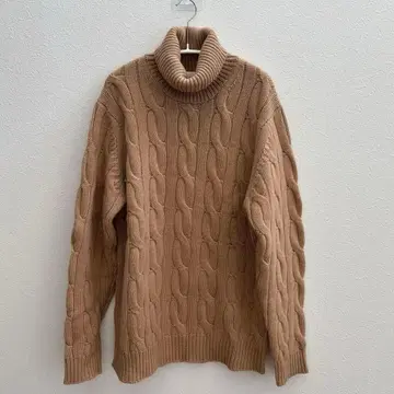 에디피스 케이블 터틀 니트 스웨터 캐시미어 100% 카멜
