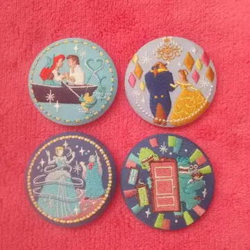디즈니 자수 캔뱃지 4개 세트