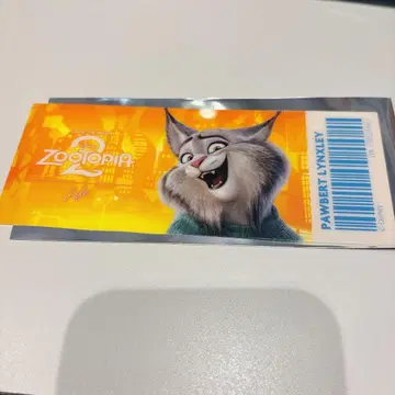 주토피아 카페 특전 티켓풍 클리어 카드 파우버트