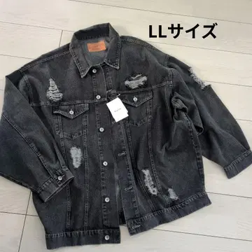 시마무라 HELM 헬름 데미지 데님 G자켓 LL 사이즈 블랙 데님