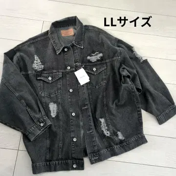 시마무라 HELM 헬름 데미지 데님 G자켓 LL 사이즈 블랙 데님