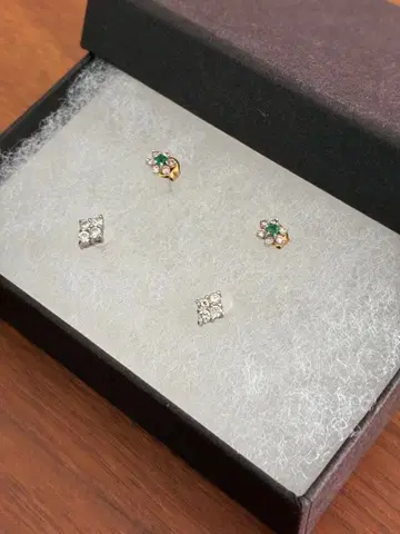 다이아&에메랄드 귀걸이 다이아 귀걸이