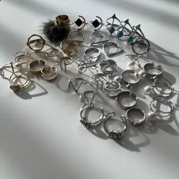 [ 묶음 판매 ] 골드 실버 반지 세트