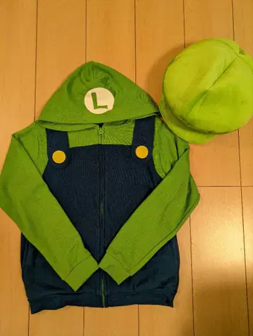 루이지 후드 부착 후드티와 모자 세트 USJ