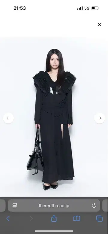 ruffle chiffon long dress THEREADTHREAD