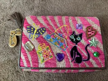 고양이와 나비 자수 이단 접이식 지갑 싱크비