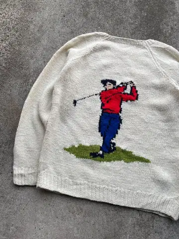 ~70s 빈티지 골프 패턴 니트 스웨터 구제 의류