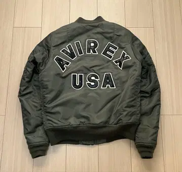 AVIREX MA-1 짧은 기장 구제 의류 플라이트 자켓 카키
