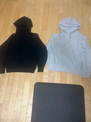 유니클로 후드티 블랙 그레이 S 사이즈