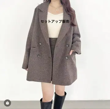 Heather 셋업 테일러드 자켓 랩 미니 스커트