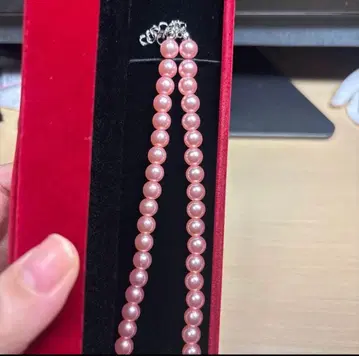 핑크 펄 목걸이