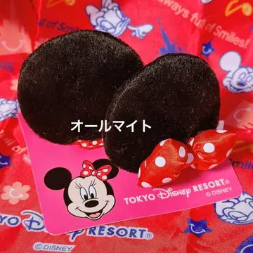 디즈니 미니 도트 패치 헤어 클립 헤어핀 리본
