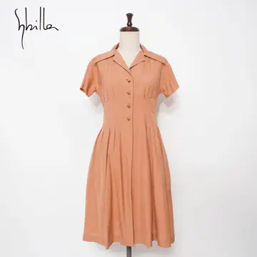 Sybilla 오픈 카라 셔츠 원피스 테라코타 사이즈 40*HD1227