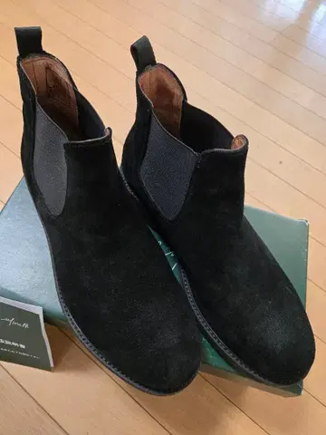 잔카를로 모렐리 블랙 스웨이드 사이드 고어 부츠 26.5cm 새상품