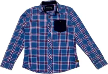 새상품급 빌라봉 퓨어코튼 플란넬 셔츠 체크 블루 빨간색