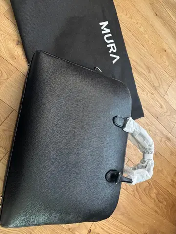 MURA 천연 가죽 비즈니스 백 대용량 블랙