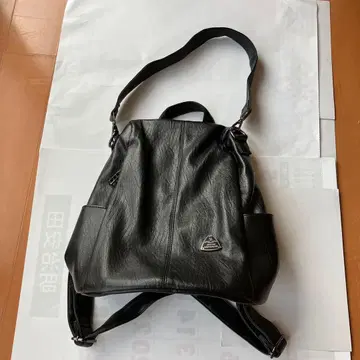 MEISBAG MILANO 블랙 백팩 합성 피혁