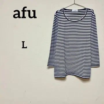 afu 보더 긴팔 티셔츠 사이즈 40 성숙 캐주얼