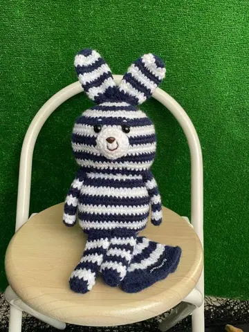 Jenny Hearts 토끼형 골프헤드커버 네이비와 화이트