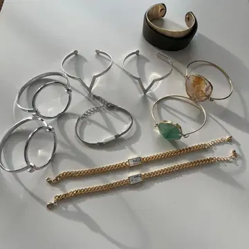 실버 골드 등 뱅글 세트