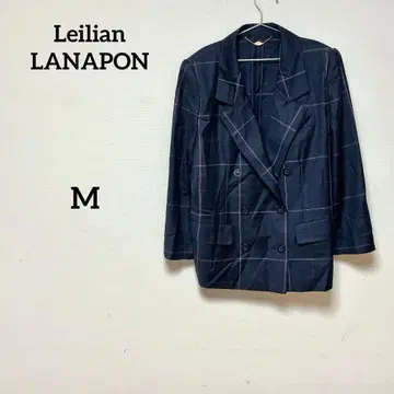 Leilian LANAPON 일본제 더블 브레스트 체크 무늬 자켓