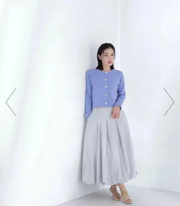 NATURAL BEAUTY BASIC 절개 턱 벌룬 스커트