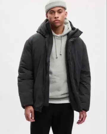 GAP 다운 자켓 로고 후디드 퍼퍼 자켓 충전솜 아우터