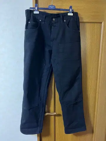 프리즌 블루스 PRISON BLUES 더블니 워크 청바지 블랙 W36