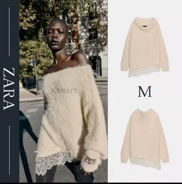 완판템 ZARA 오프숄더 니트 스웨터 M