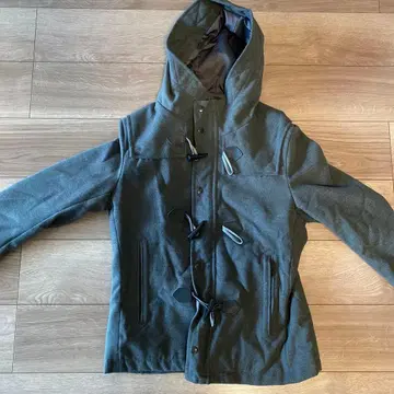 US 후드 부착 더플 코트 그레이