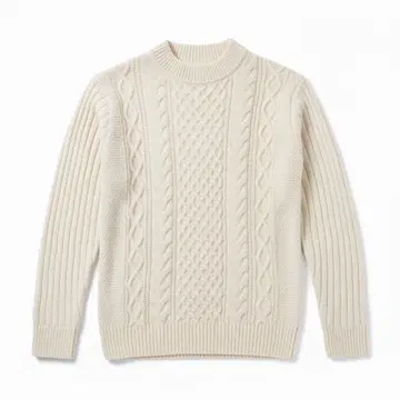 따뜻한 미사용 새상품 아이보리 케이블 니트 스웨터 [3XL] 화이트