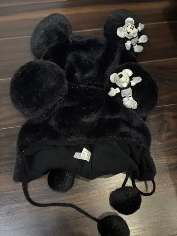 팬캡 세트 미키 귀 포함 퍼 햇 블랙 라메 믹스