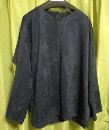 [ evex by krizia ] 다크 블루 스웨이드풍 긴팔 튜닉