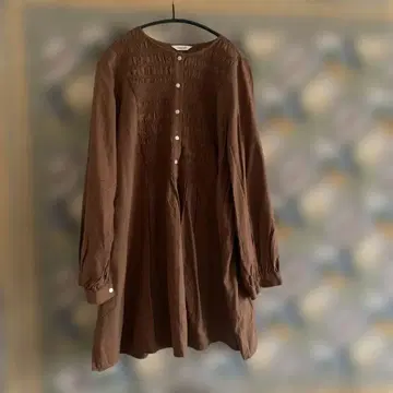 studio clip 셔링 블라우스 튜닉 L 마롱 브라운