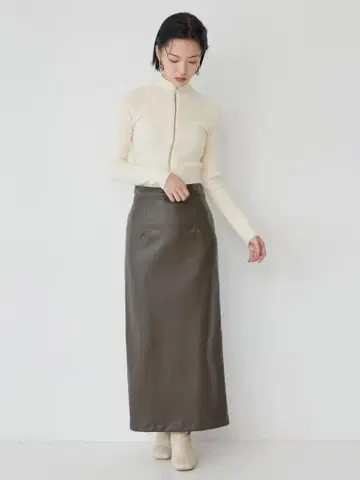 [택 포함 새상품] MURUA 멀티 웨이 내로우 인조 가죽 스커트