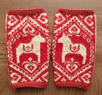 손뜨개질 암워머 달래 호스 북유럽 리스트 워머 빨간색 브라운 베이지