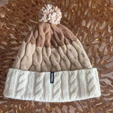 케이블 짜임 니트 모자 베이지 크림
