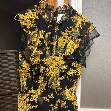 [엘르] 나무 열매 패턴 롱 원피스