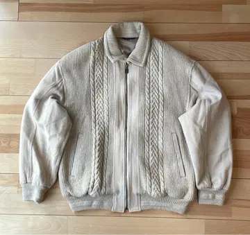 Rotary group 집업 자켓 니트 블루종 아이보리