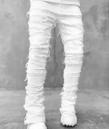 플레어 데님 화이트 yvngpatra 착용 유사