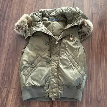 밀리터리 다운 후드 베스트