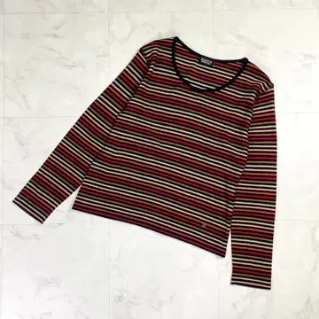 소니아 리키엘 멀티 보더 롱 슬리브 T셔츠 사이즈 40*LD254