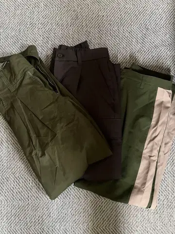 다크 브라운 카고 팬츠 와이드 핏