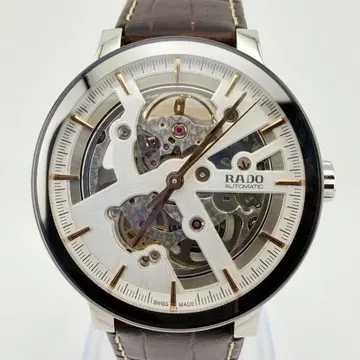 새상품급 라도 센트릭스 스켈레톤 브라운 남성용 자동 손목시계