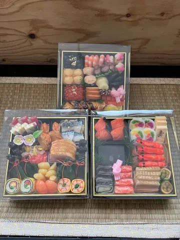 식품 샘플 오세치 3단 설날 오세치 요리 갓포 지다시 합합 상자