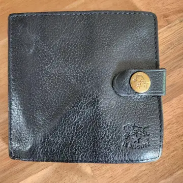 BISONTE 접이식 지갑 블랙 가죽