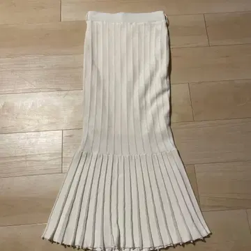 로얄 파티 플리츠 롱 스커트 니트